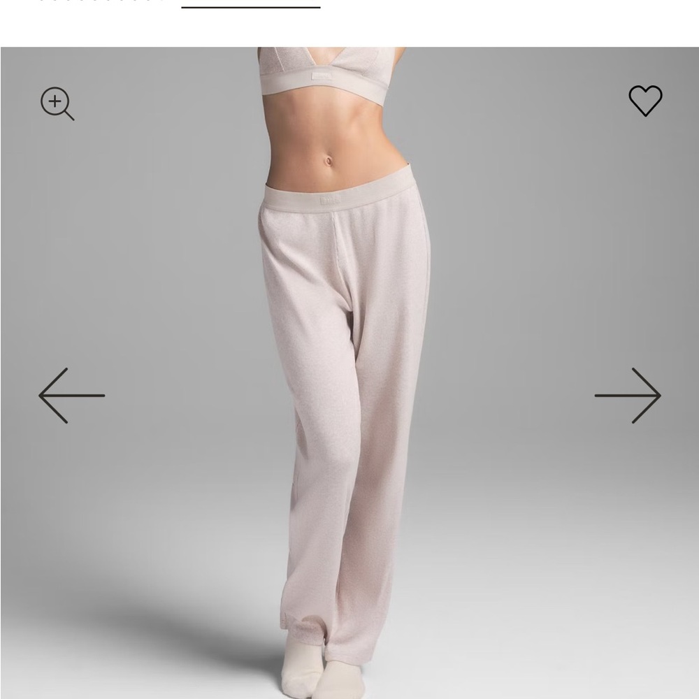 NWT SKIMS Cotton Rib, Oatmeal Heather Lounge Pants, Small - Picture 7 of 11